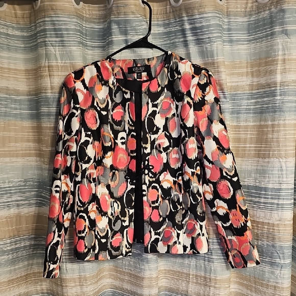 Kasper Women’s Petite Multicolor Abstract Blazer - Picture 1 of 7